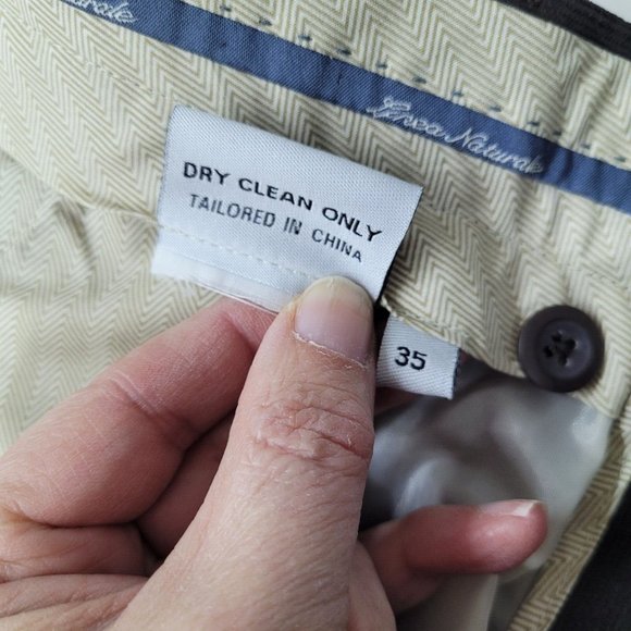 Linea Naturale Pant Men 35 Brown Lightweight Corduroy Dress Trouser Unhemmed New - Picture 9 of 12